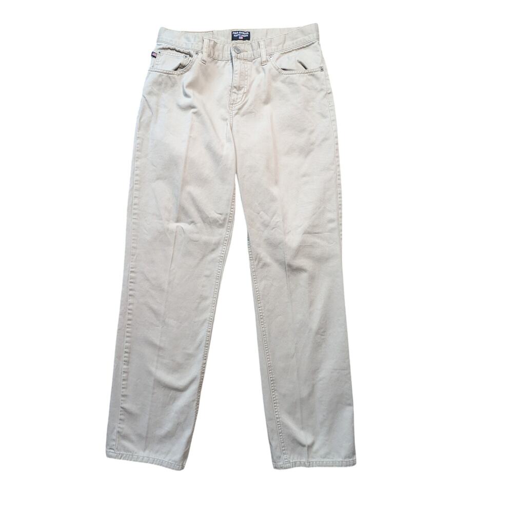 Polo Jeans Co Ralph Lauren Women's Beige Straight Leg Cotton Denim Jeans Size 8